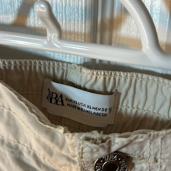 Zara beige NWT cargo utility pants size XL - Picture 4 of 7